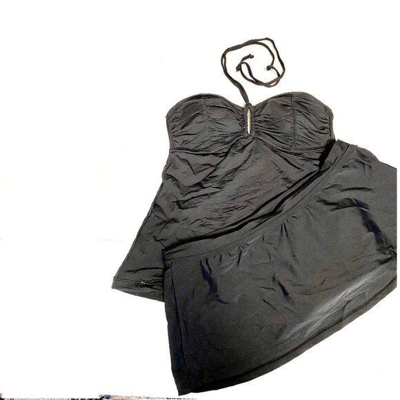 NEW Converse black Tankini M & Island waves Bikini 8 Women's Swimwear 2PC n040 - Picture 1 of 3